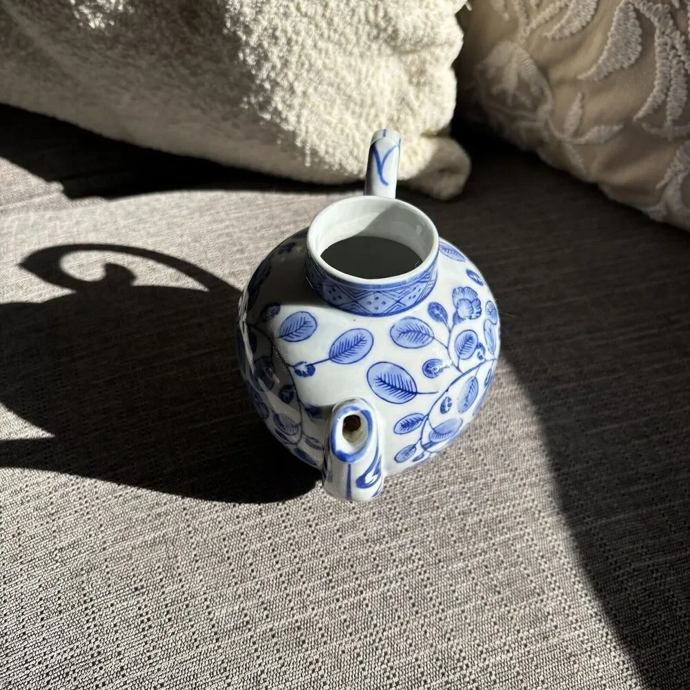 Vintage Blue and White Porcelain Teapot